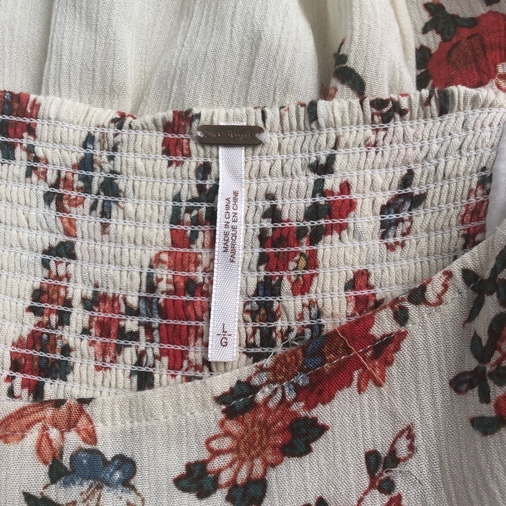 Free People Modern Chinoiserie Tea Combo multicolor floral square neck dress - Picture 8 of 15